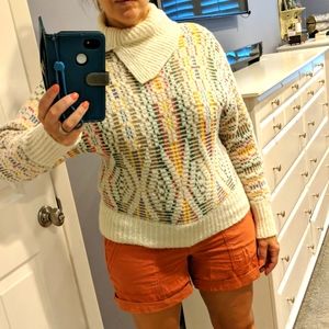 Anthropologie chunky wool mix turtleneck sweater. Size small soft and cozy